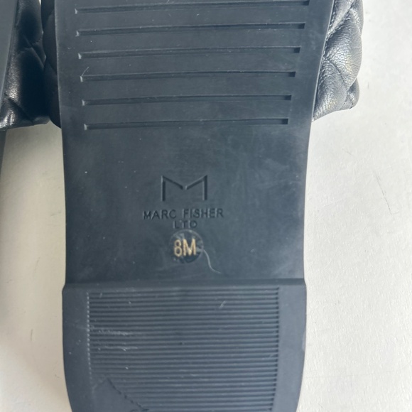 Marc Fisher Black Quited Leather Flip Flop Sandals size 8 - Picture 9 of 11